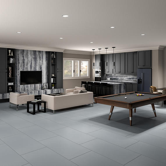 12x24 Cohesion  Natural Concrete-Look Matte Smooth Porcelain Tile Gray