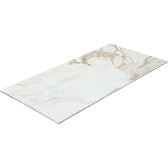 12x24 Platinum  Natural Marble-Look Matte Smooth Porcelain Tile White Gold