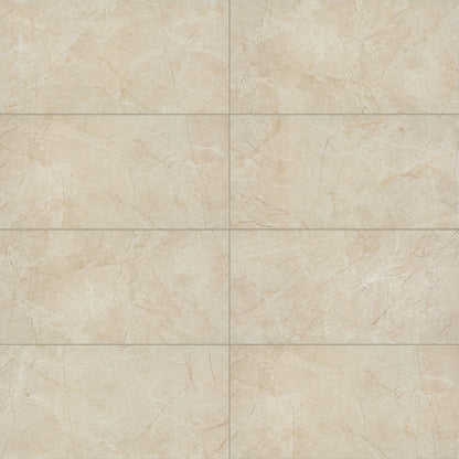 12x24 Platinum Natural Marble-Look Matte Smooth Porcelain Tile