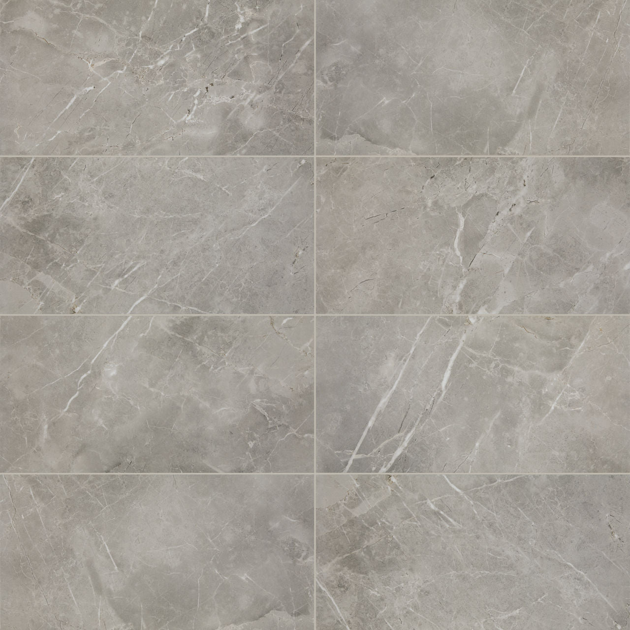 12x24 Platinum Natural Marble-Look Matte Smooth Porcelain Tile
