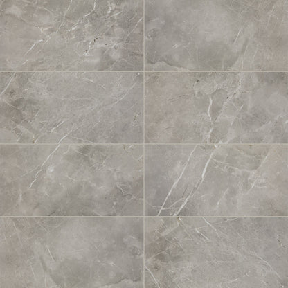 12x24 Platinum Natural Marble-Look Matte Smooth Porcelain Tile