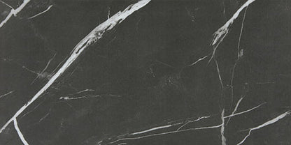 12x24 Platinum  Natural Marble-Look Matte Smooth Porcelain Tile Black White