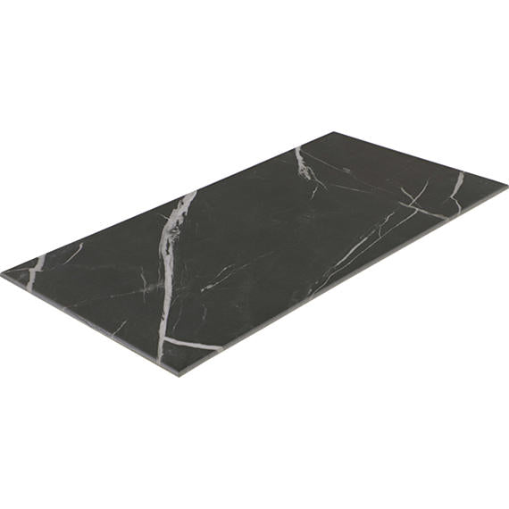 12x24 Platinum  Natural Marble-Look Matte Smooth Porcelain Tile Black White