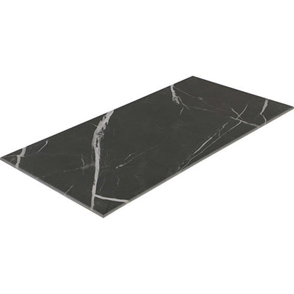 12x24 Platinum  Natural Marble-Look Matte Smooth Porcelain Tile Black White