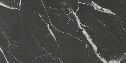 12x24 Platinum  Natural Marble-Look Matte Smooth Porcelain Tile Black White