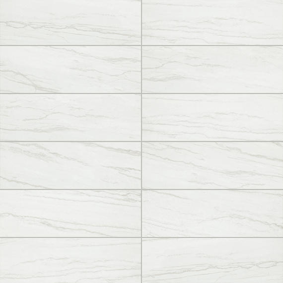 12x24 Platinum  Natural Marble-Look Matte Smooth Porcelain Tile White Gray Mix