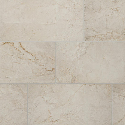 12x24 Platinum  Natural Marble-Look Matte Smooth Porcelain Tile Taupe