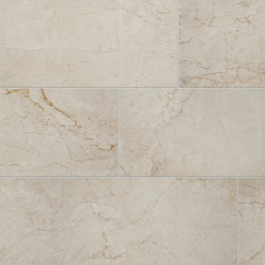 12x24 Platinum  Natural Marble-Look Matte Smooth Porcelain Tile Taupe