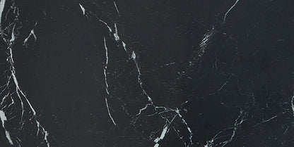 12x24 Panoramic Duet Subway Pattern Light Veining Natural Marble-Look Matte Smooth Porcelain Tile Dark Black