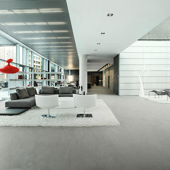 12x24 Portfolio  Natural Concrete-Look Matte Smooth Porcelain Tile Light Gray