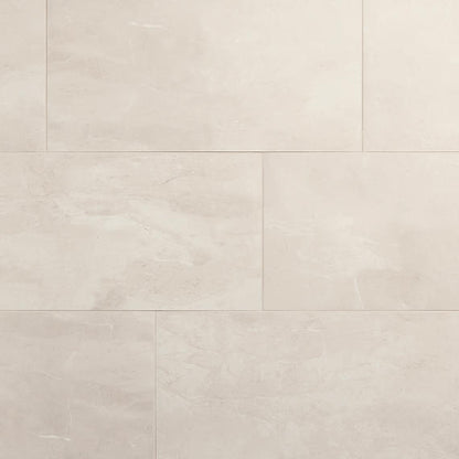 12x24 Artsy Light Veining  Natural Marble-Look Matte Smooth Porcelain Tile Cream Beige
