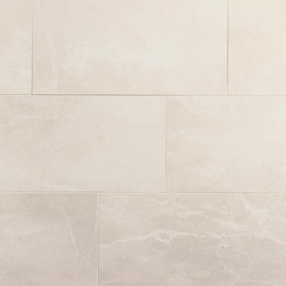 12x24 Artsy Light Veining  Natural Marble-Look Matte Smooth Porcelain Tile Cream Beige