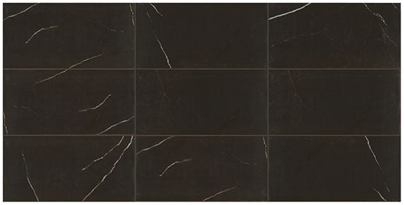 12x24 Classentino Marble  Natural Marble-Look Matte Smooth Porcelain Tile Deep Black