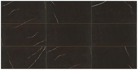 12x24 Classentino Marble  Natural Marble-Look Matte Smooth Porcelain Tile Deep Black