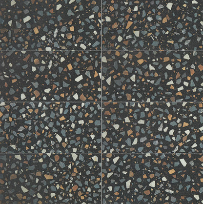 12x24 Curation Fragment Shard  Natural Mixed-Material Look Matte Smooth Porcelain Tile Dark Charcoal