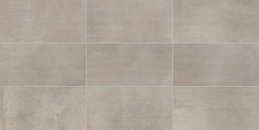 12x24 Illusionist  Natural Concrete-Look Matte Smooth Porcelain Tile Taupe Gray
