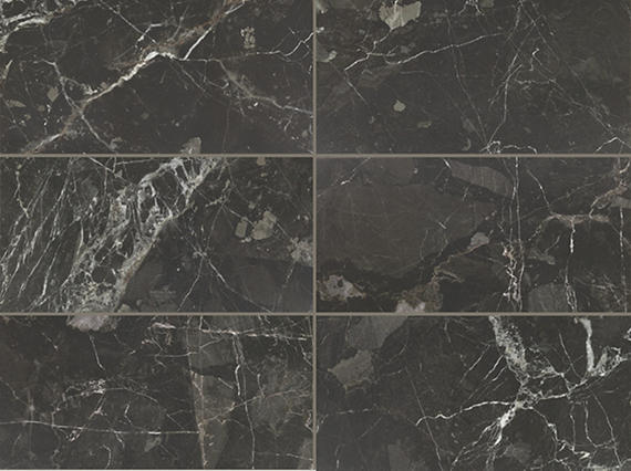 12x24 Savoir Medium Veining  Mosaic Marble-Look Matte Smooth Porcelain Tile Marble Black
