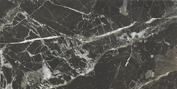 12x24 Savoir Medium Veining  Mosaic Marble-Look Matte Smooth Porcelain Tile Marble Black