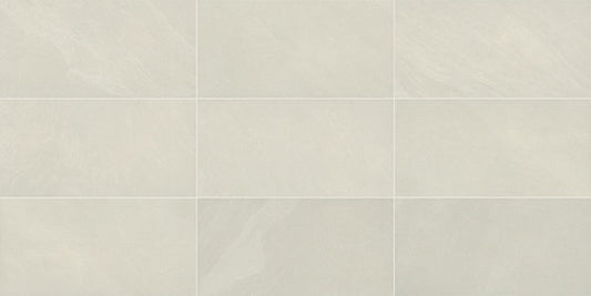12x24 Modern Oasis  Natural Stone-Look Matte Smooth Porcelain Tile Off White