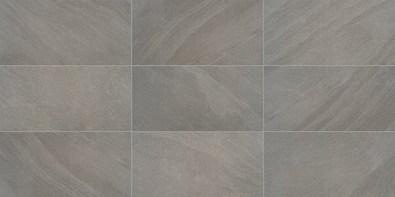 12x24 Modern Oasis  Natural Stone-Look Matte Smooth Porcelain Tile Dark Gray