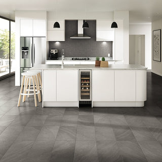Dark Gray - 12x24 Modern Oasis Natural Stone-Look Matte Smooth Porcelain Tile