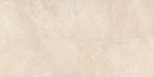 12x24 Affinity  Natural Stone-Look Matte Smooth Porcelain Tile Cream Beige