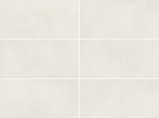 12x24 Color Story Floor  Natural Concrete-Look Matte Smooth Porcelain Tile Pure White