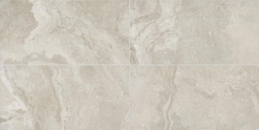 12x24 Archaia  Natural Stone-Look Matte Smooth Porcelain Tile Light Gray