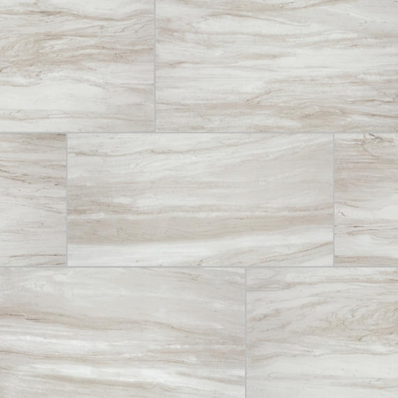 12x24 Platinum  Natural Marble-Look Matte Smooth Porcelain Tile Soft Cream Gray
