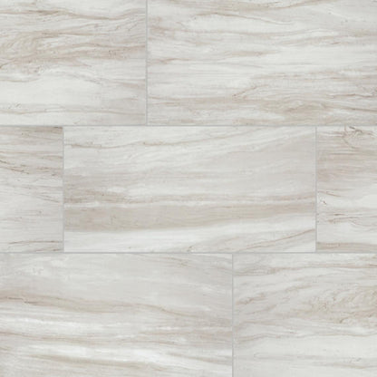 12x24 Platinum  Natural Marble-Look Matte Smooth Porcelain Tile Soft Cream Gray