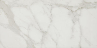 12x24 Platinum  Natural Marble-Look Matte Smooth Porcelain Tile White Gray