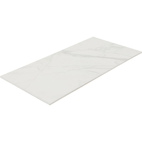 12x24 Platinum  Natural Marble-Look Matte Smooth Porcelain Tile White Gray