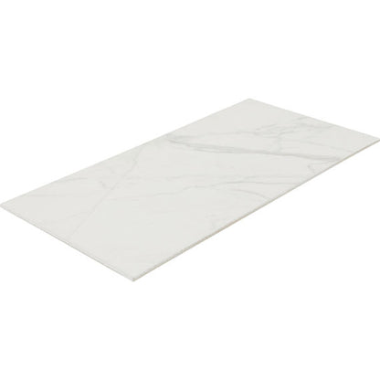 12x24 Platinum  Natural Marble-Look Matte Smooth Porcelain Tile White Gray