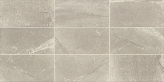 12x24 Merit  Natural Stone-Look Matte Smooth Porcelain Tile Soft Gray