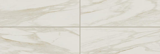 12x24 Perpetuo Light Veining  Natural Marble-Look Matte Smooth Porcelain Tile Cream White