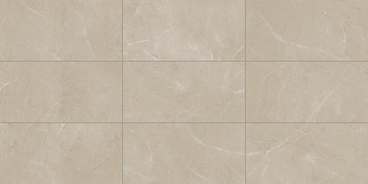 12x24 Perpetuo Light Veining  Natural Marble-Look Matte Smooth Porcelain Tile Warm Beige