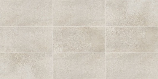 12x24 Reminiscent Grid Natural Concrete-Look Matte Smooth Porcelain Tile