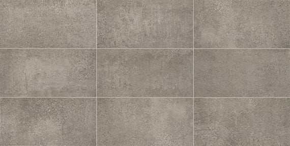 12x24 Reminiscent Grid  Natural Concrete-Look Matte Smooth Porcelain Tile Medium Gray