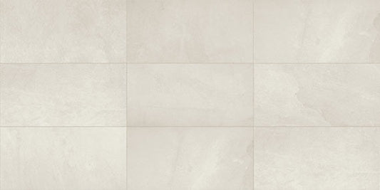12x24 Slate Attache  Natural Stone-Look Matte Smooth Porcelain Tile Light Cream