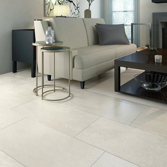 12x24 Slate Attache  Natural Stone-Look Matte Smooth Porcelain Tile Light Cream