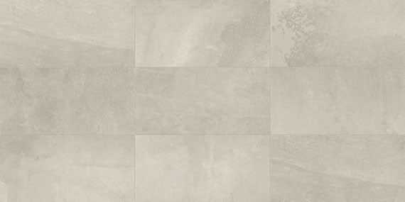 12x24 Slate Attache  Natural Stone-Look Matte Smooth Porcelain Tile Light Gray