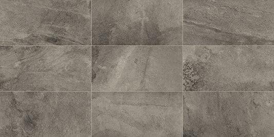 12x24 Slate Attache  Natural Stone-Look Matte Smooth Porcelain Tile Dark Gray
