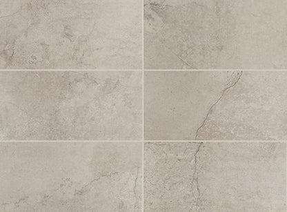 12x24 Stone Theory  Natural Stone-Look Matte Smooth Porcelain Tile Gray