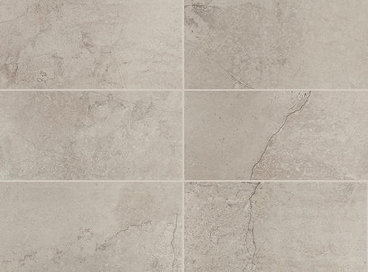 12x24 Stone Theory  Natural Stone-Look Matte Smooth Porcelain Tile Gray