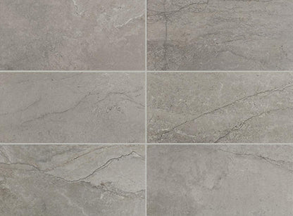 12x24 Stone Theory  Natural Stone-Look Matte Smooth Porcelain Tile Dark Gray