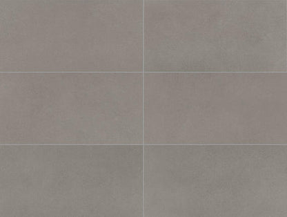 12x24 Volume 1.0  Stepwise Concrete-Look Matte Smooth Porcelain Tile Taupe Gray