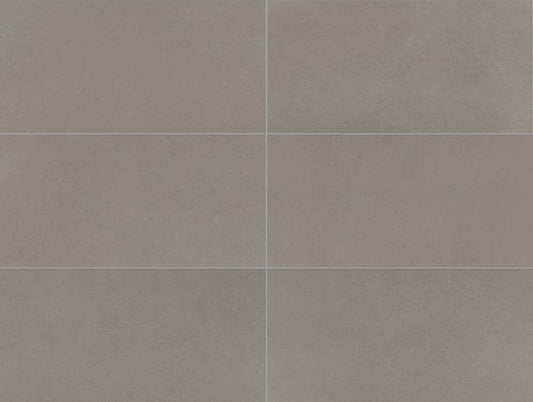 12x24 Volume 1.0  Stepwise Concrete-Look Matte Smooth Porcelain Tile Taupe Gray