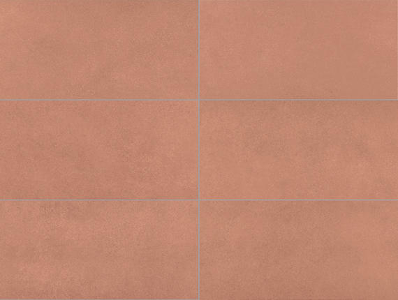 12x24 Volume 1.0  Stepwise Concrete-Look Matte Smooth Porcelain Tile Rust Brown