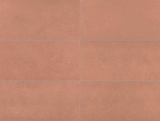 12x24 Volume 1.0  Stepwise Concrete-Look Matte Smooth Porcelain Tile Rust Brown