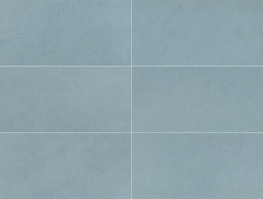 12x24 Volume 1.0  Stepwise Concrete-Look Matte Smooth Porcelain Tile Light Blue